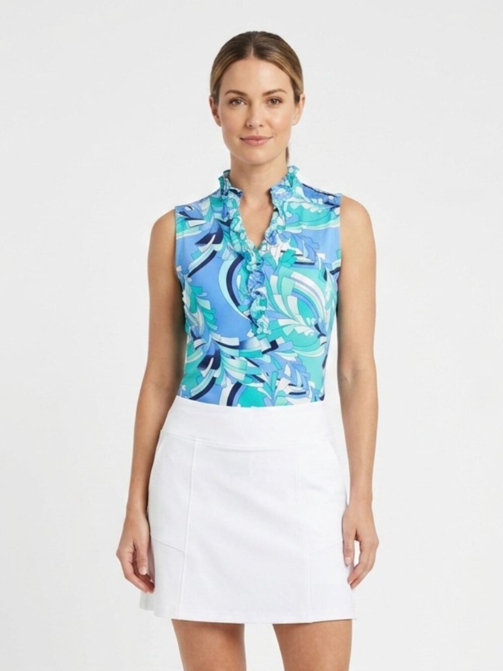G Lifestyle Sleeveless Ruffle Top